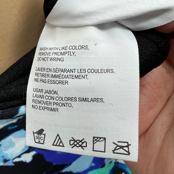 Speedo SMALL Blue Floral Halter Neck One Piece Swimsuit Swimwear Bathing Suit - Picture 8 of 9